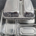 Environmentally friendly lunch box Disposable lunch box One-time packaging three-grid lunch box